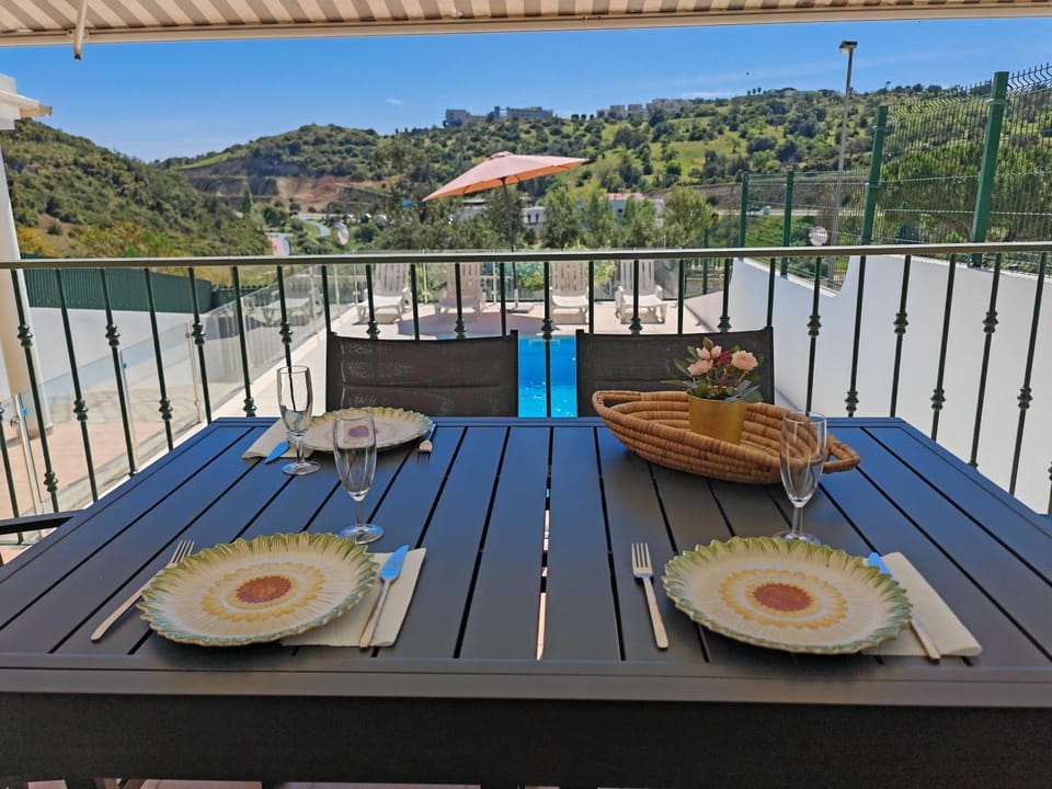 Balcony/Terrace, Seating area, Dining area, City view, Mountain view, Swimming pool