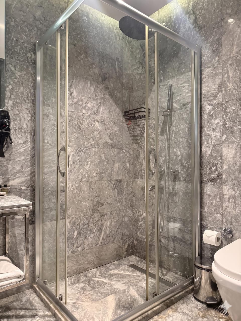 Shower, Toilet, Bathroom, hair dryier