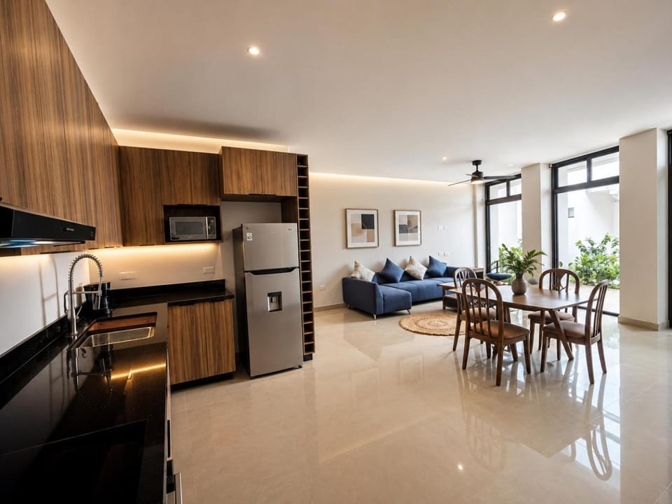 Kitchen or kitchenette, Living room