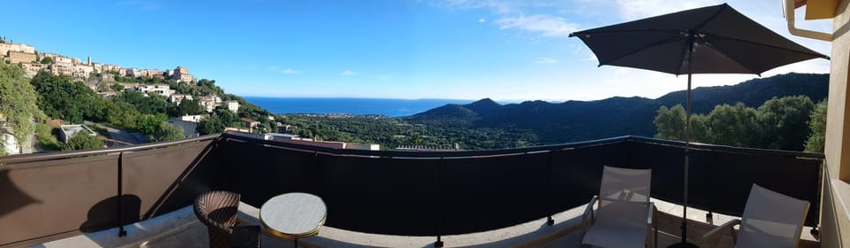 Patio, Natural landscape, Balcony/Terrace, Mountain view, Sea view