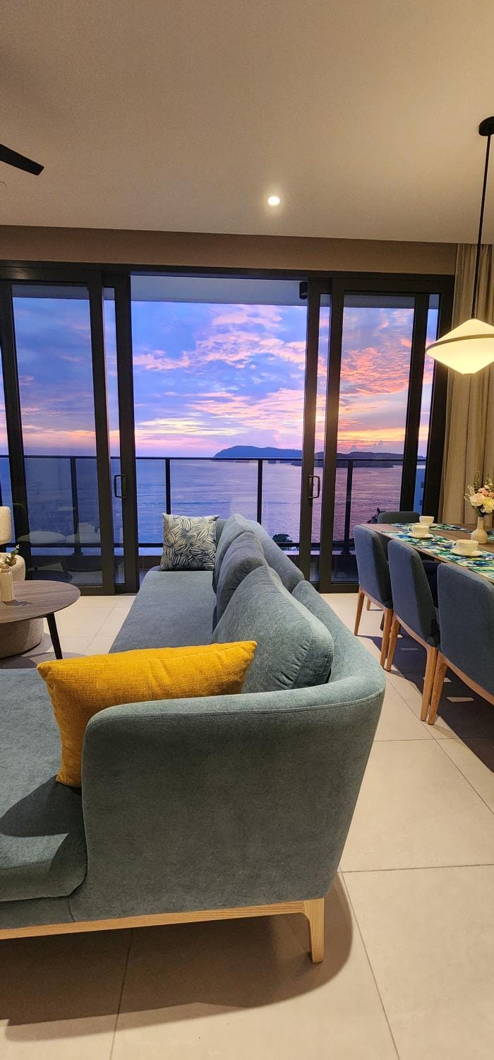 Natural landscape, Living room, Seating area, Sea view