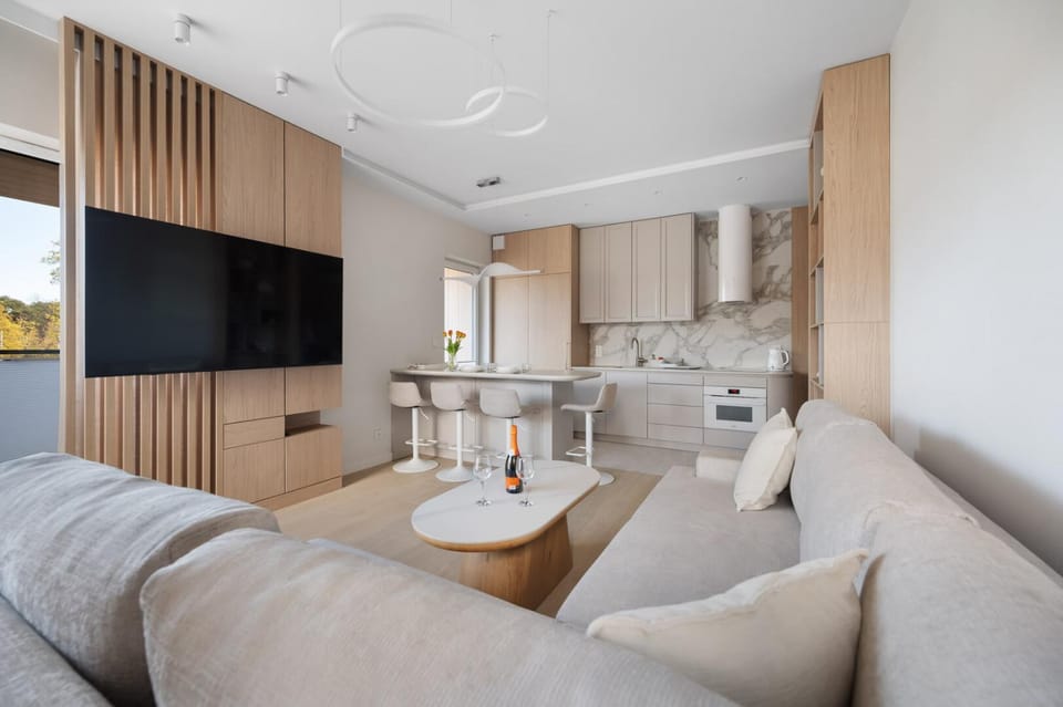 Kitchen or kitchenette, Living room, Seating area