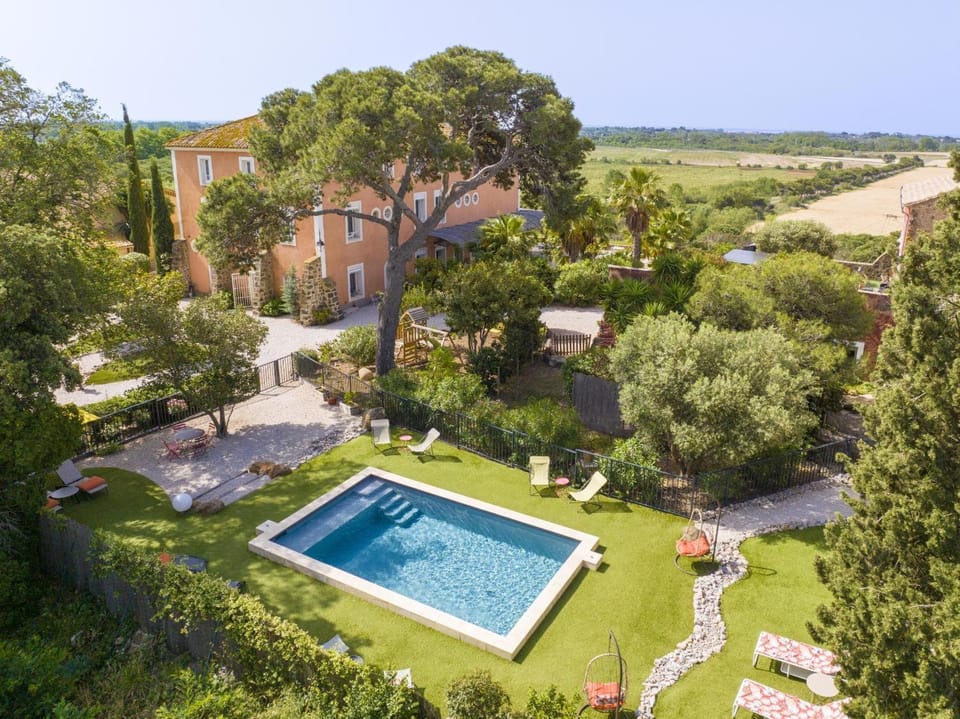 Property building, Living room, Swimming pool