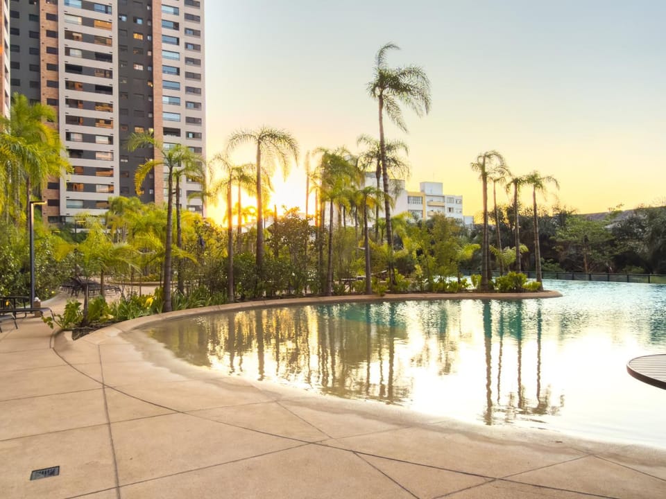 Natural landscape, Garden, Swimming pool, Sunrise