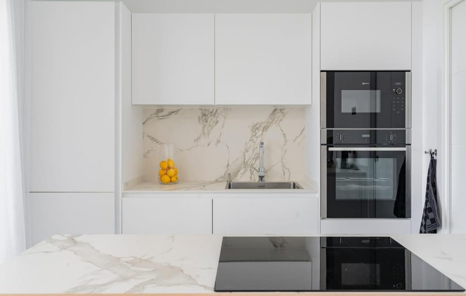 Kitchen or kitchenette, oven, stove
