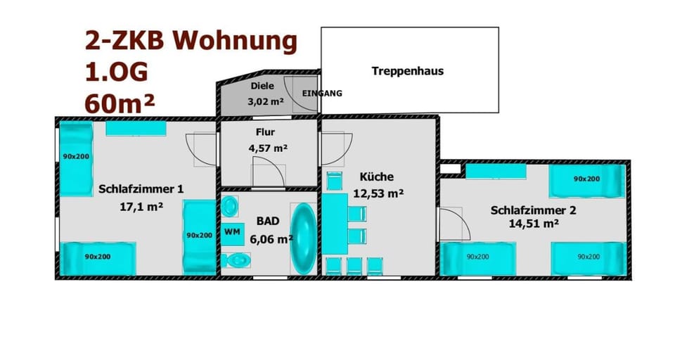 "PHÖNIX-2" Business Apartment bis 6 Personen, Terrasse, Garten, 1A-Lage! Apartment in Hesse