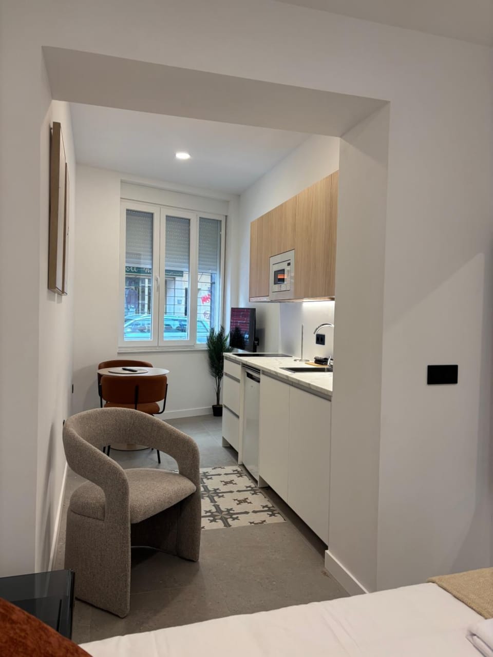 Living room, kitchen