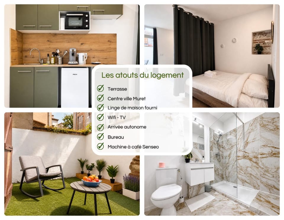 Bed, Bathroom, Kitchen or kitchenette, Photo of the whole room, Bedroom