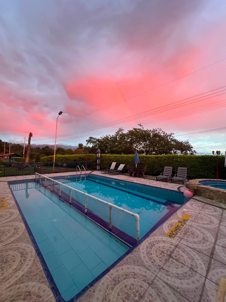 Swimming pool, Sunset