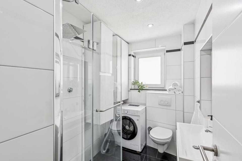 Shower, Bathroom, hair dryier, washing machine, dryer
