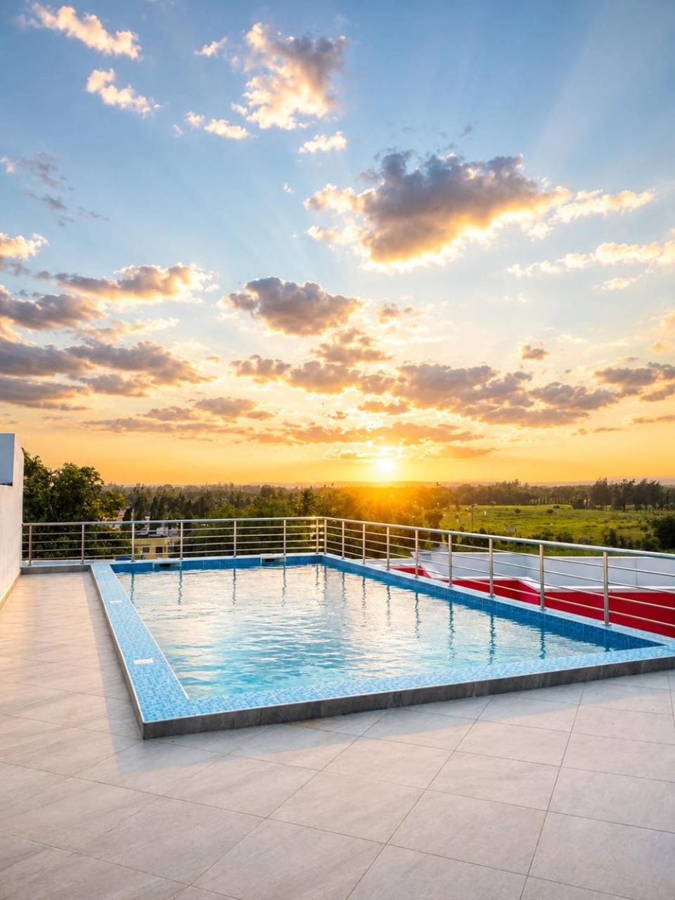 Swimming pool, Sunset