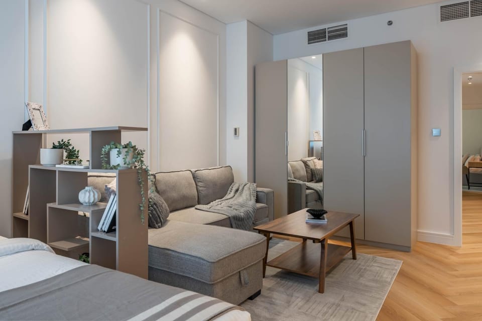 Scandinavian style 2BR Sulafa Tower Retreat Apartment in Dubai