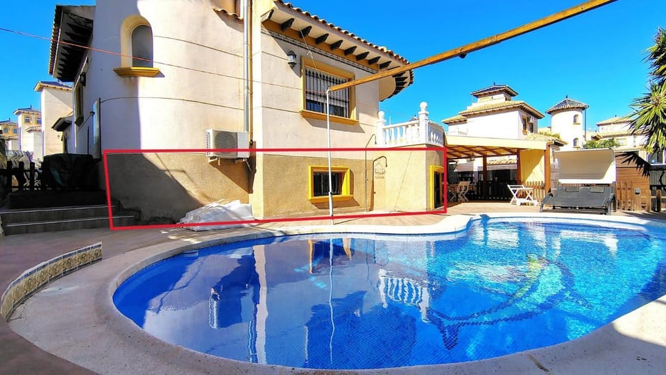 Property building, Living room, Swimming pool