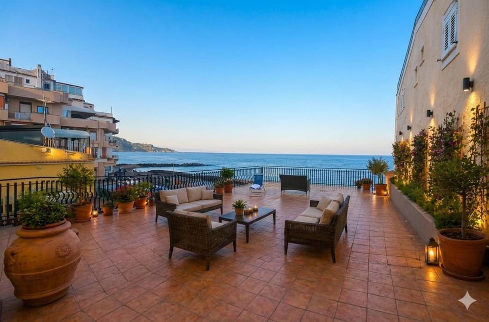 Property building, Natural landscape, View (from property/room), Balcony/Terrace, Sea view