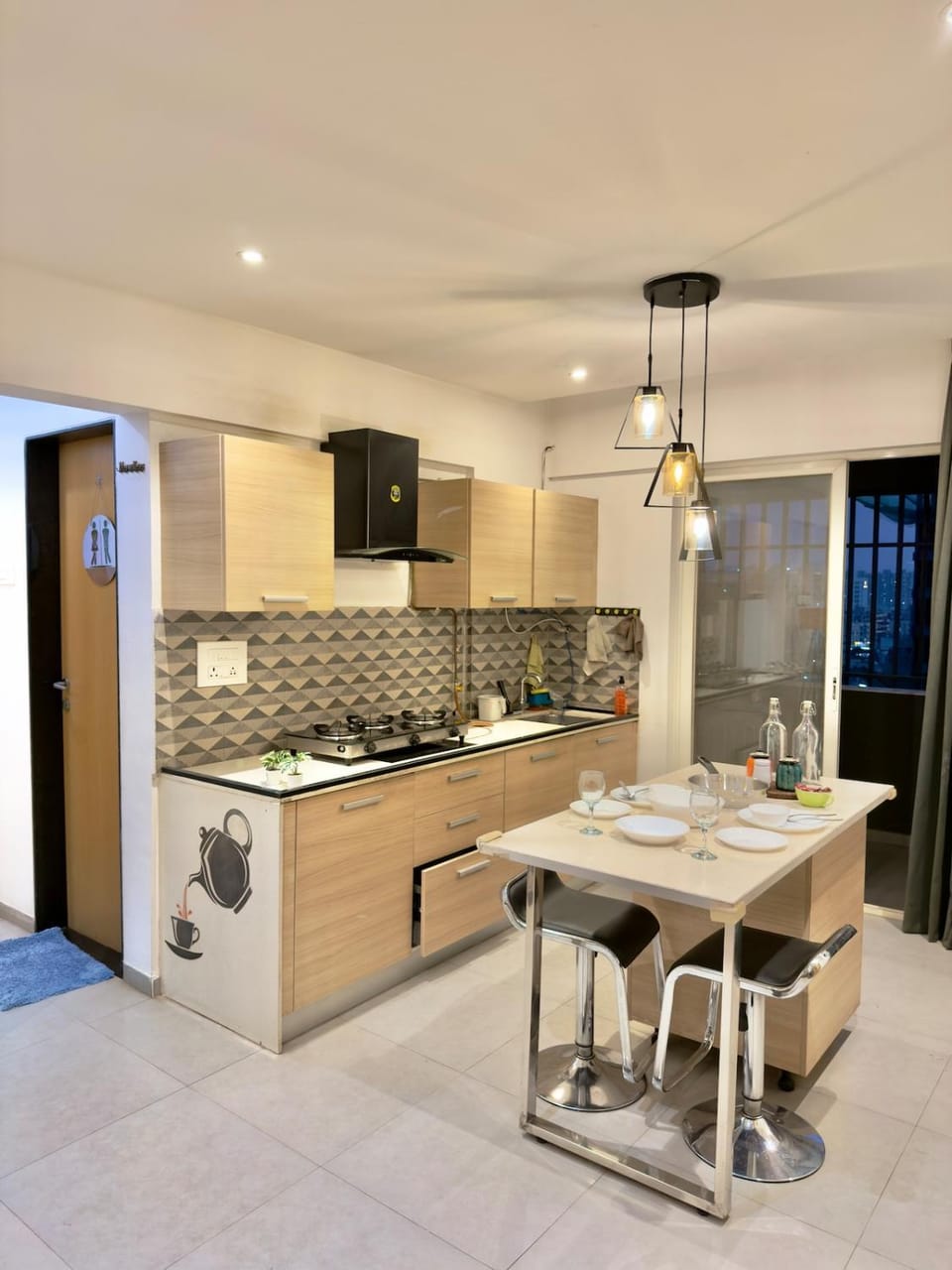 Kharadi 10floor Stylish 2BHK Cozy Brick Walls Apartment in Pune