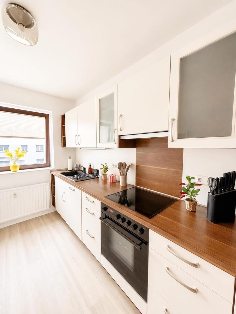 Kitchen or kitchenette, stove, kitchen