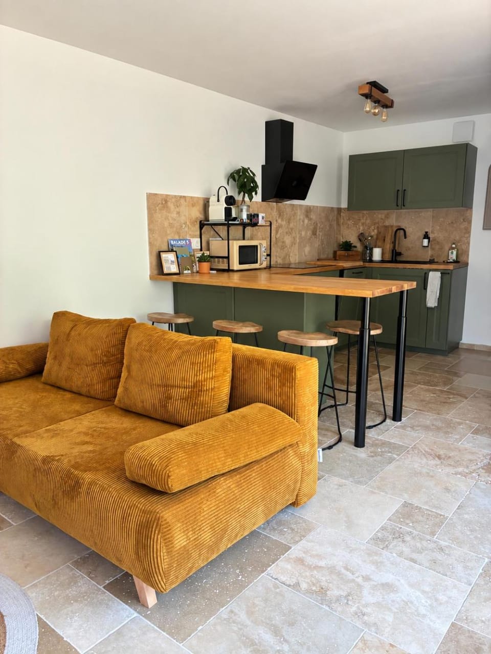 Living room, kitchen