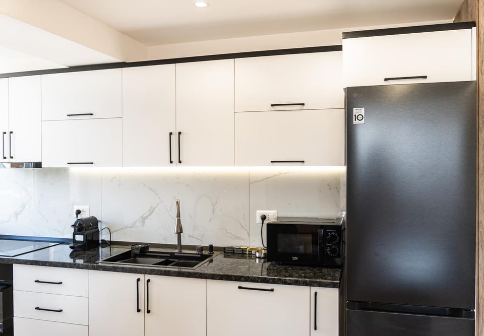 Kitchen or kitchenette, dishwasher, oven, stove