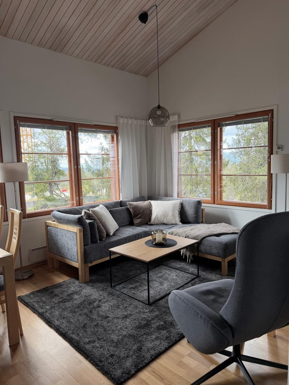 Living room, Seating area, Mountain view