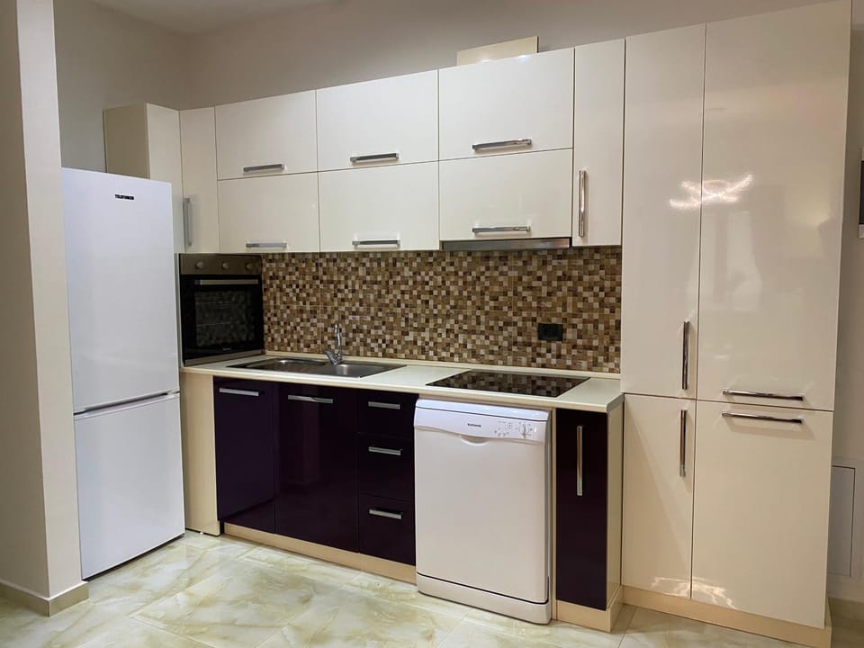 Kitchen or kitchenette, dishwasher, minibar, oven, stove