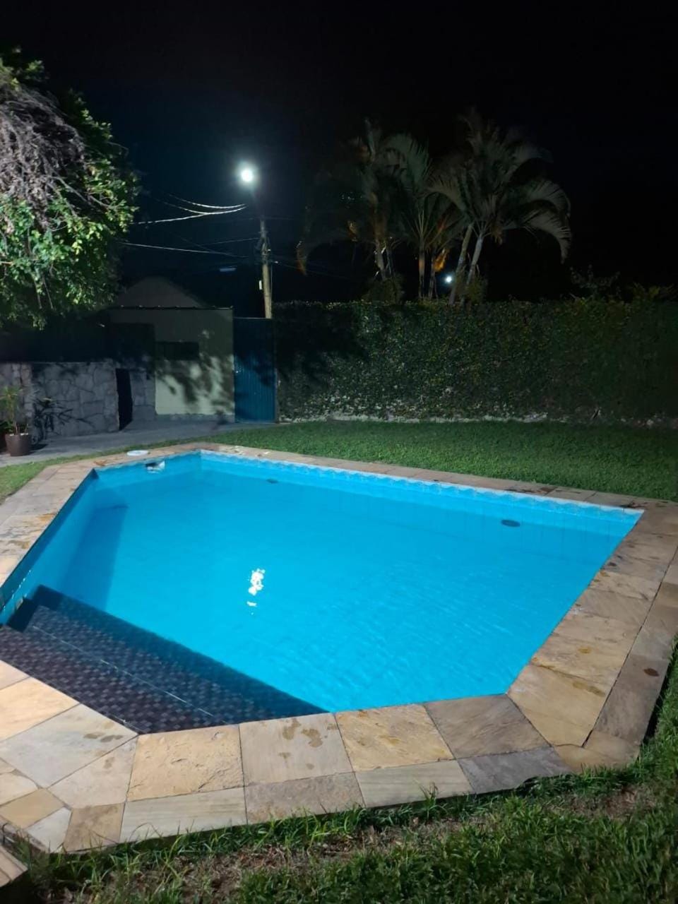 Night, Pool view, Swimming pool