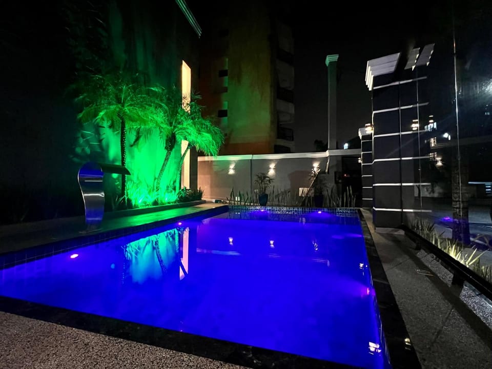 Night, Pool view, Swimming pool