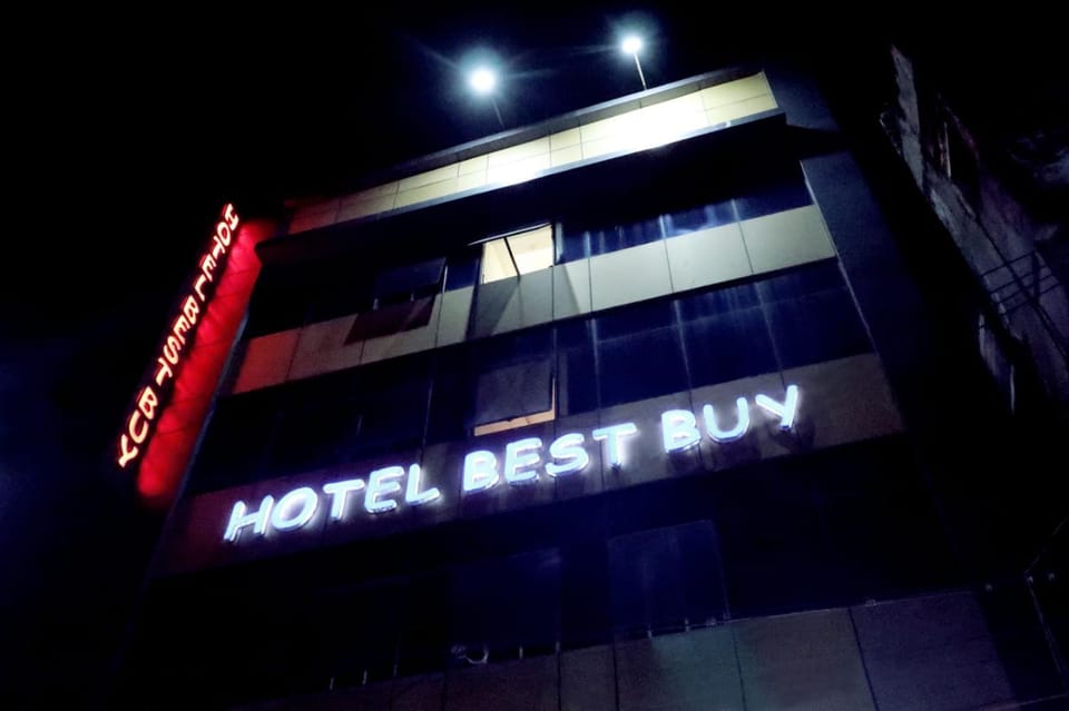 Property building, Night, Property logo or sign, Text overlay
