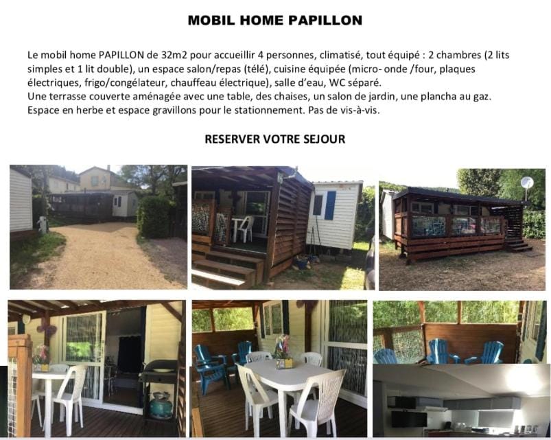Mobil home Papillon Campground/ 
RV Resort in Occitanie