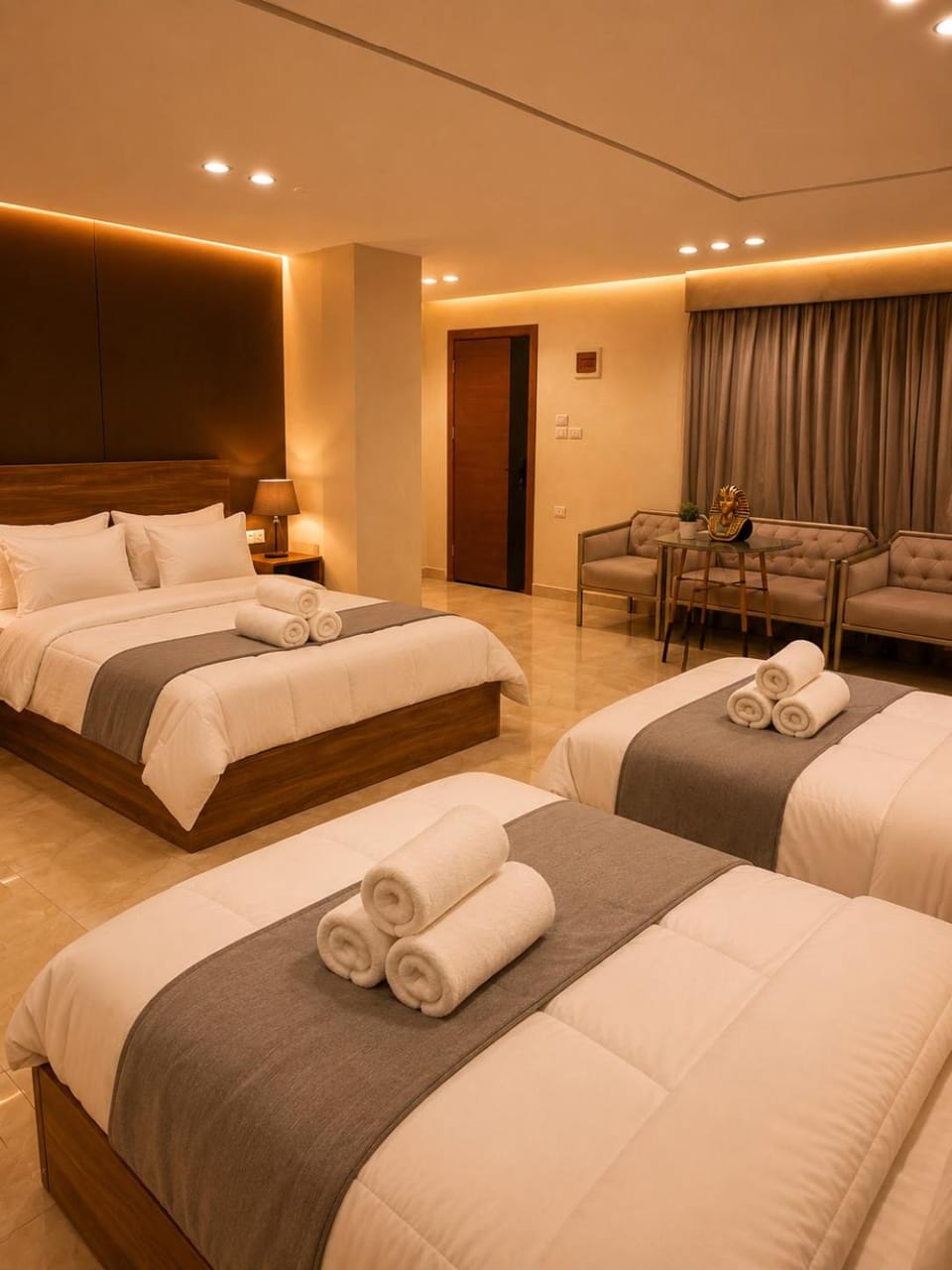Bed, Photo of the whole room, Bedroom, towels
