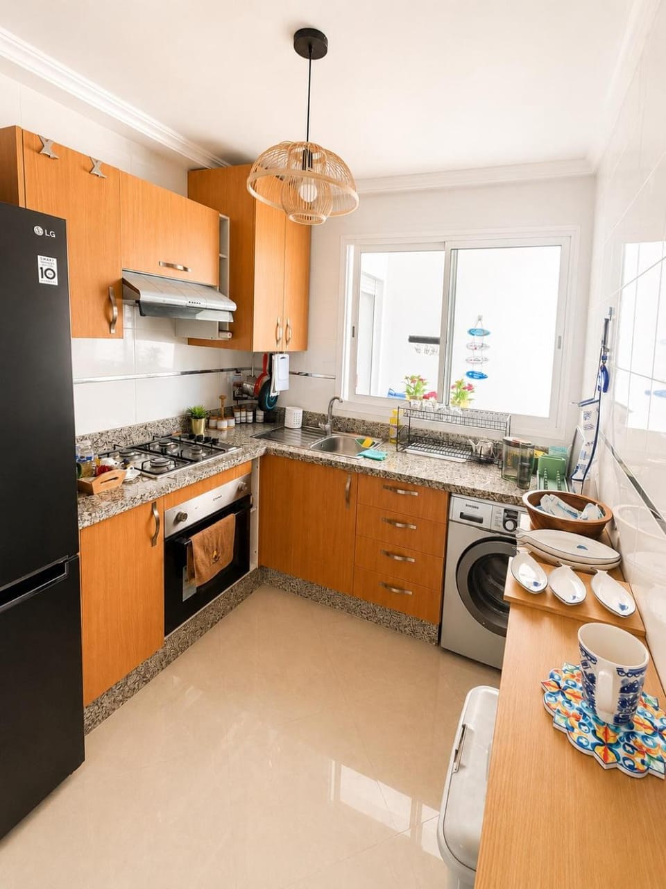 Kitchen or kitchenette, oven, stove