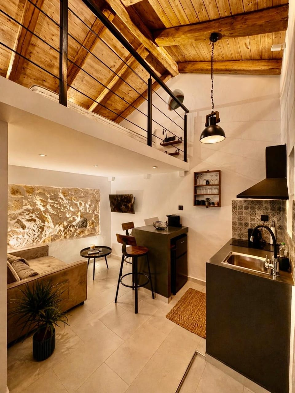 Kitchen or kitchenette, Living room, Seating area, Dining area, Area and facilities