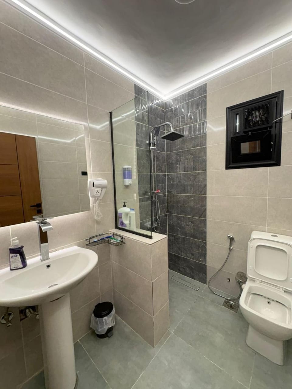 Shower, Toilet, towels