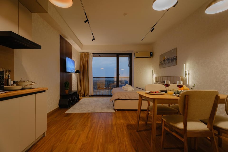 Bed, Kitchen or kitchenette, Living room, Photo of the whole room, Seating area, Dining area, Bedroom, minibar