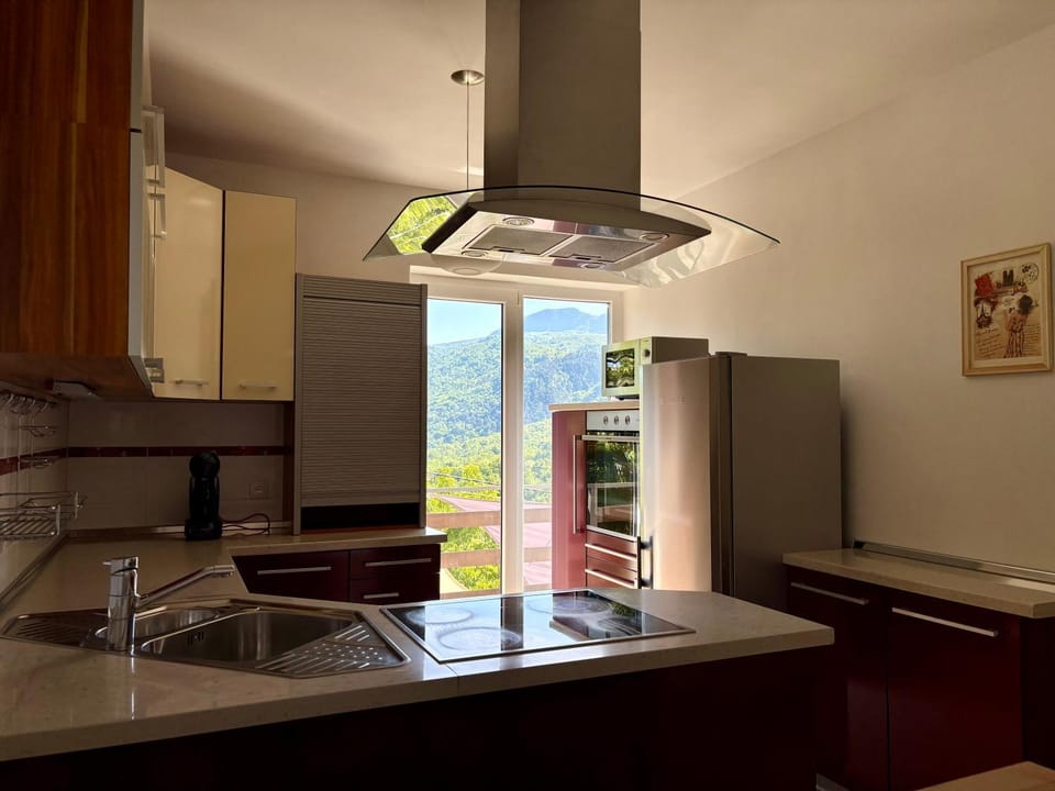 Kitchen or kitchenette, Mountain view, oven, stove, kitchen