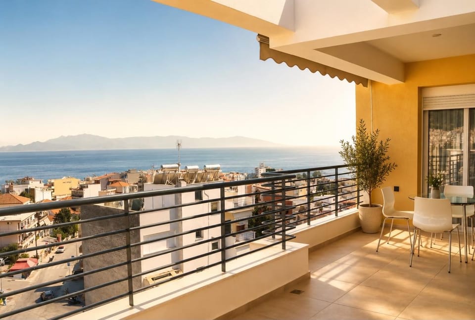 Day, Natural landscape, View (from property/room), Balcony/Terrace, Mountain view, Sea view