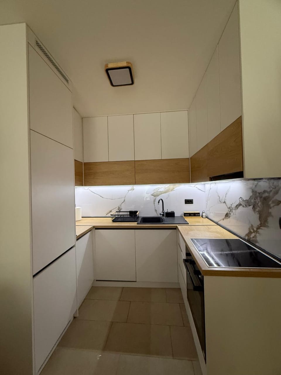 Kitchen or kitchenette, dishwasher, stove
