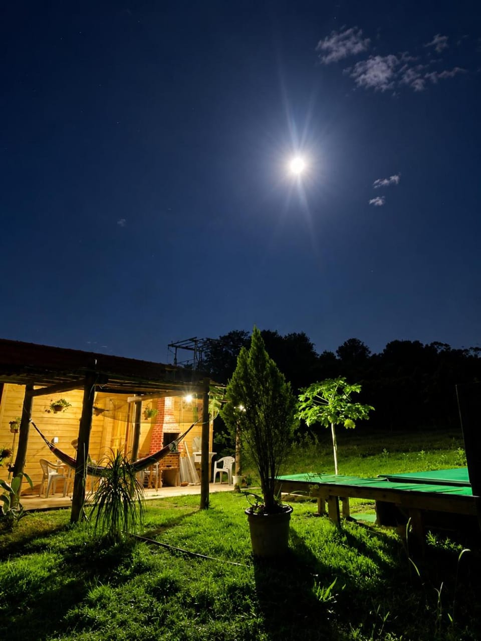 Night, BBQ facilities, Garden, Pool view, Swimming pool