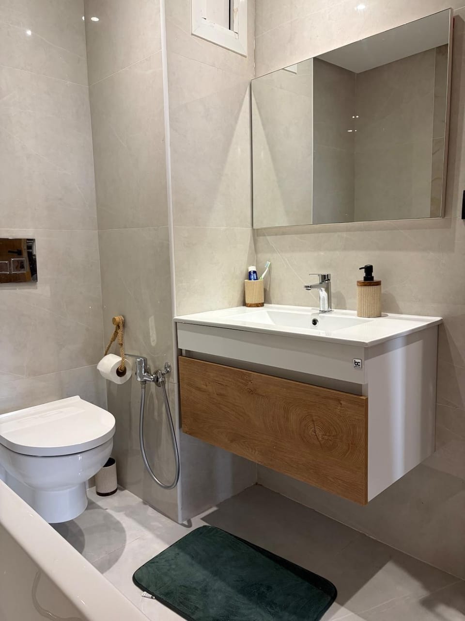 Toilet, Bathroom, Bath, hair dryier, towels
