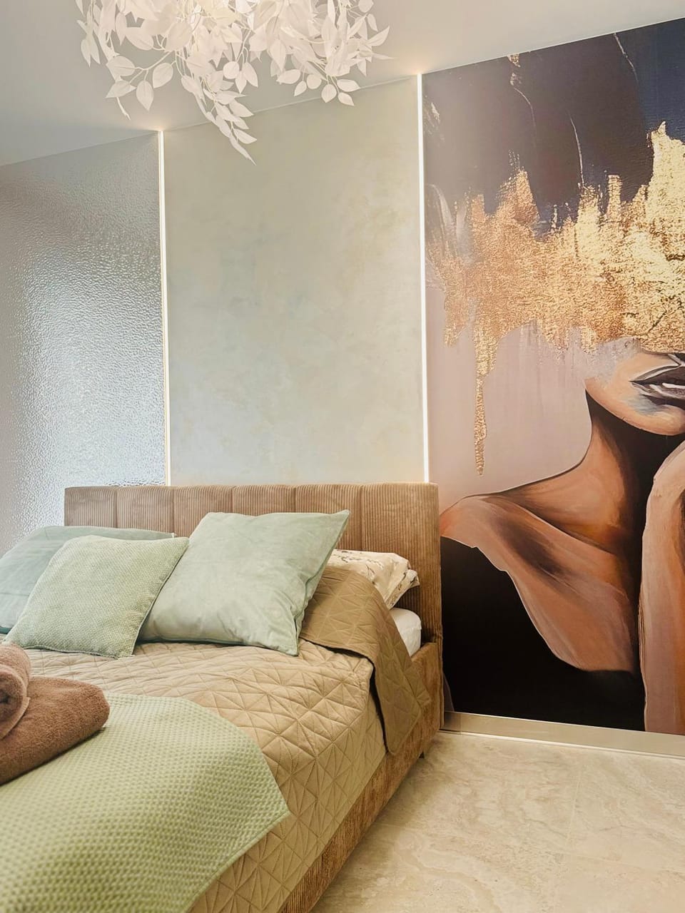 Bed, Decorative detail, Bedroom