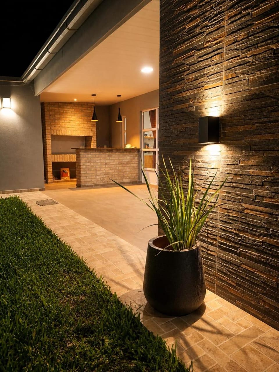 Property building, Night, BBQ facilities, BBQ facilities, Garden view