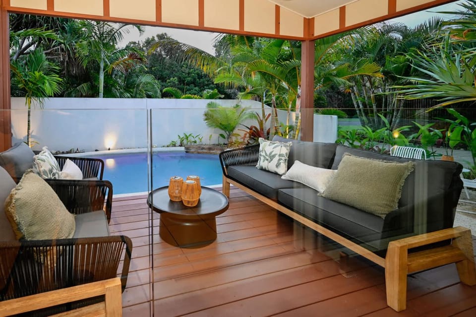 Patio, Seating area, Garden view, Pool view, Swimming pool