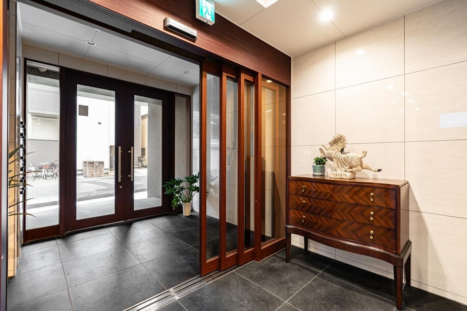 Akino Inn, New Apart ment Hotel, Japanese Style, 2BR with Large Balcony, Private Bath and Separate Toilet, Sleeps 5, 3-Min Walk to Tengachaya St ation, Direct Access to Kansai Airport, Near Namba and Tsutenkaku Apartment hotel in Osaka