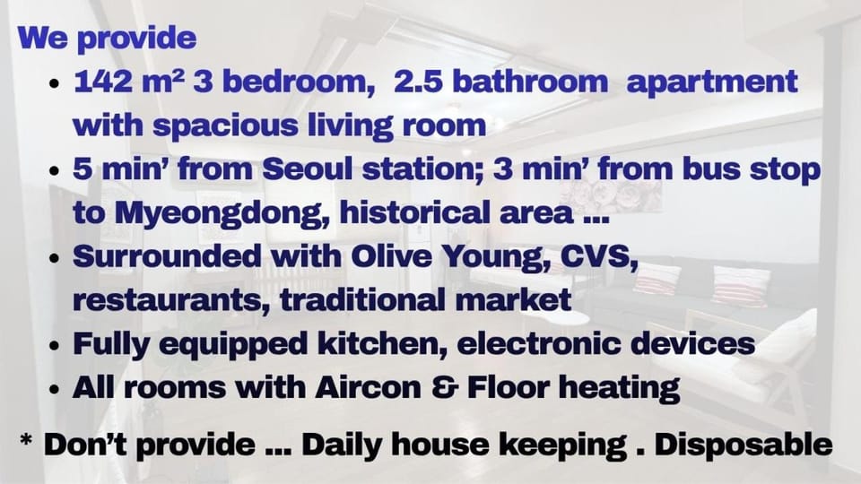 Ein Haus #3bedroomapt #Seoulstation #group #family Apartment in Seoul