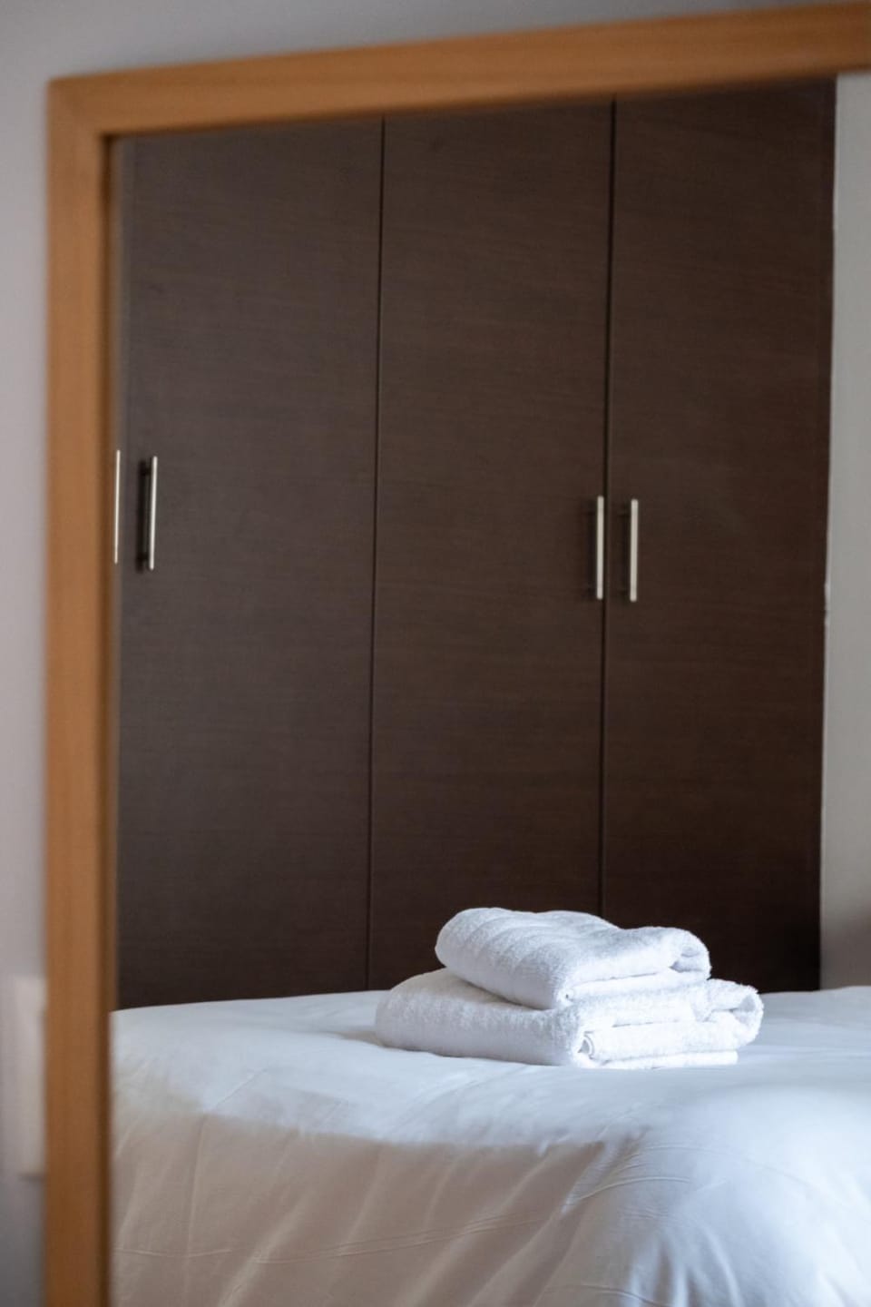 Bed, Photo of the whole room, Bedroom, towels, wardrobe
