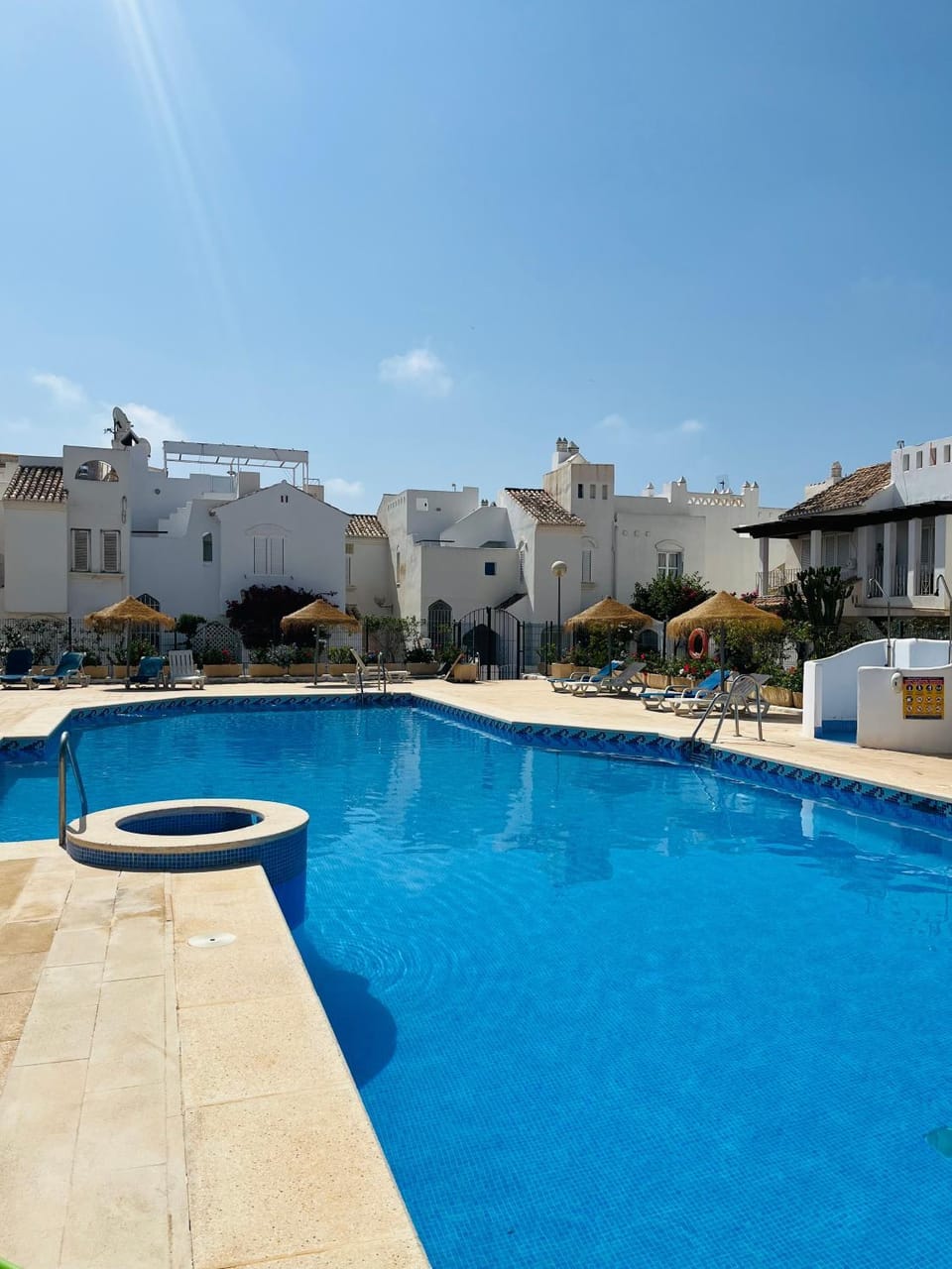 Property building, Living room, Swimming pool