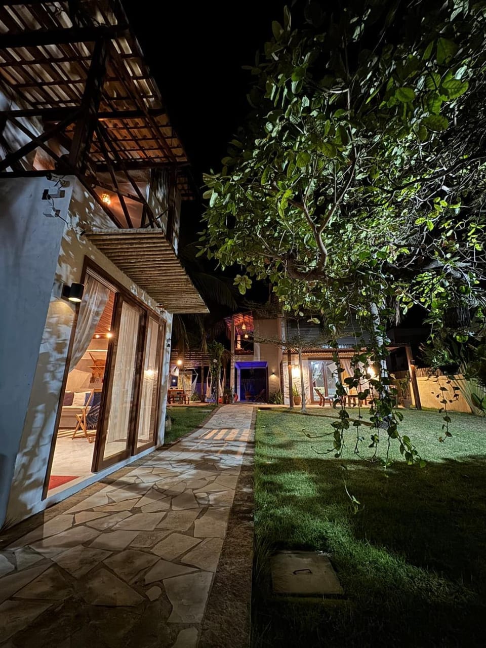 Property building, Night, Garden view