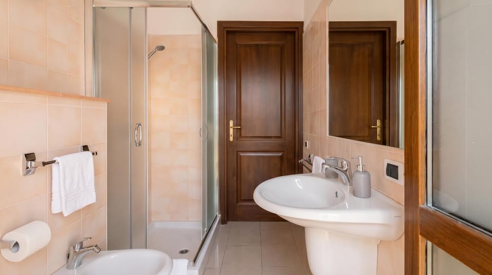 Shower, Toilet, Bathroom, bidet, hair dryier, towels