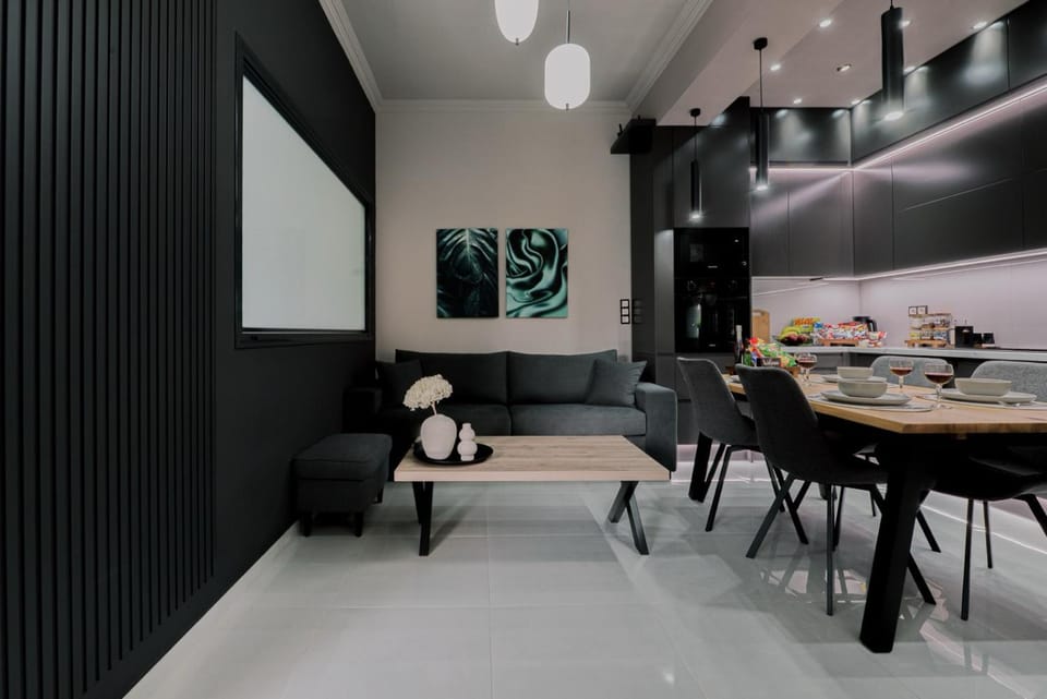 Kitchen or kitchenette, Living room, Dining area