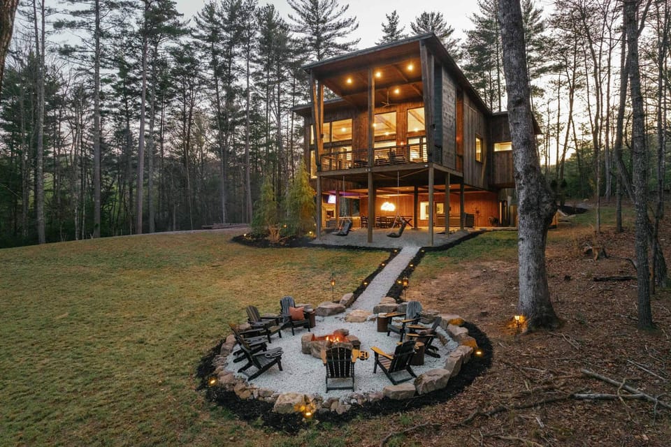 Property building, fireplace