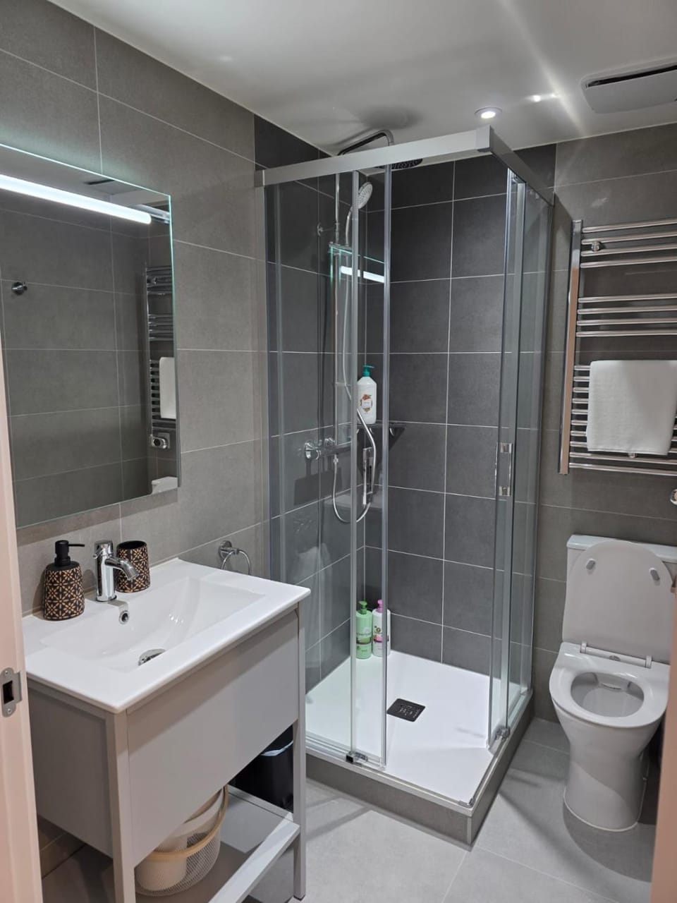 Shower, Toilet, towels